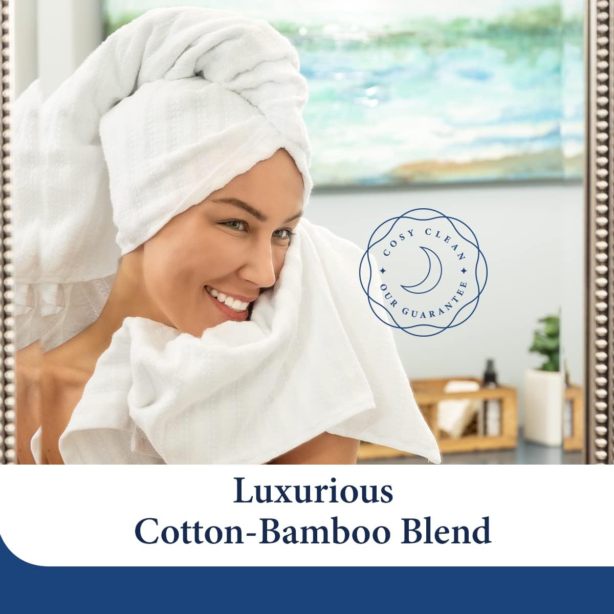 Luxurious Bamboo-Cotton Washcloths Set Soft Quick-Drying
