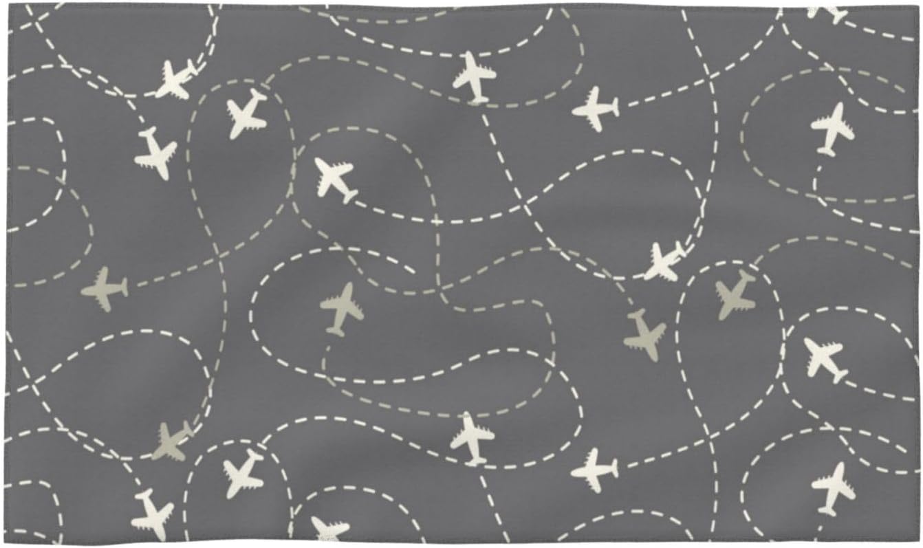 Pevtufa Airplane Routes 275x16in Washcloths for Bathroom Spa Gym Face Towels
