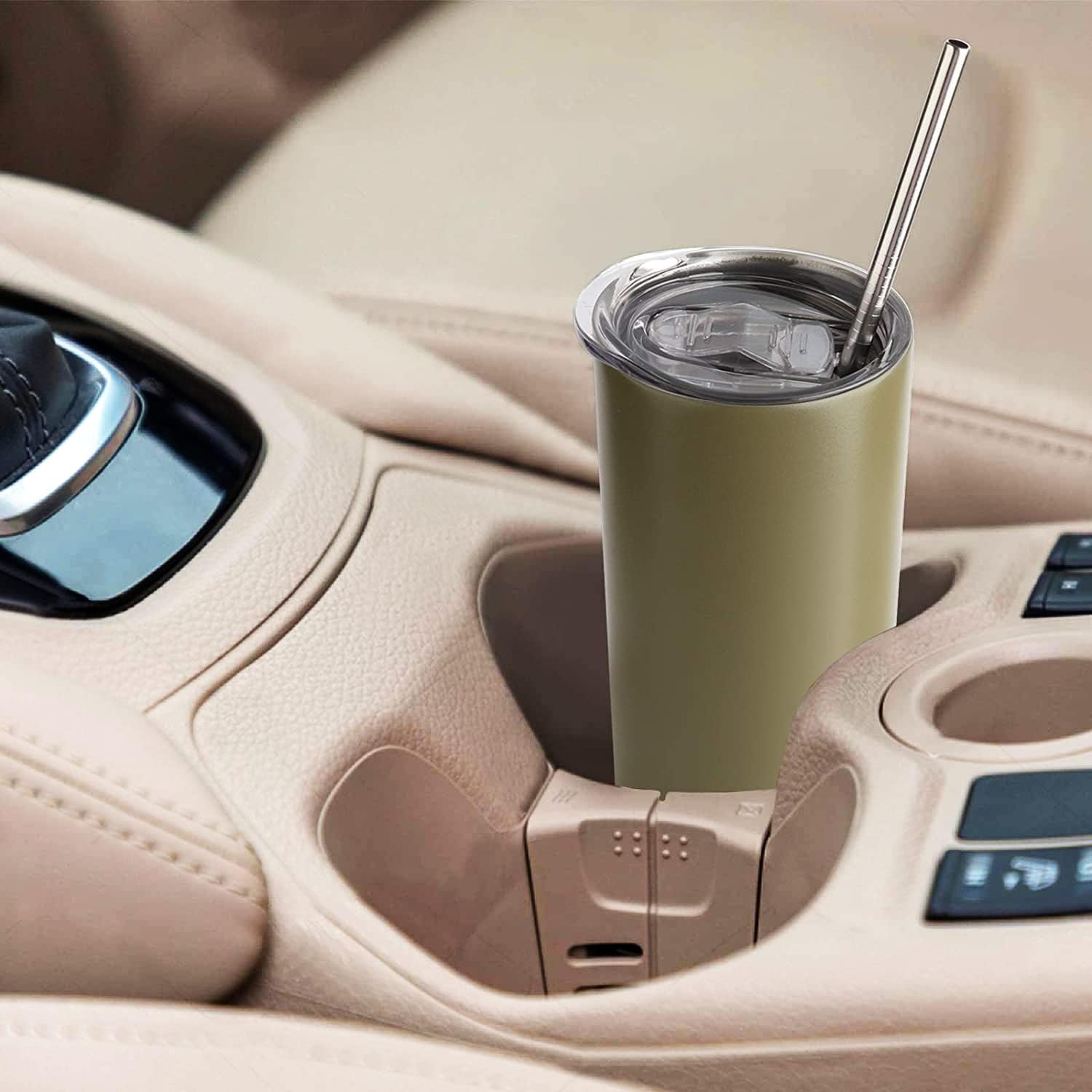 8 Pack Stainless Steel Tumbler with Straw and Brush