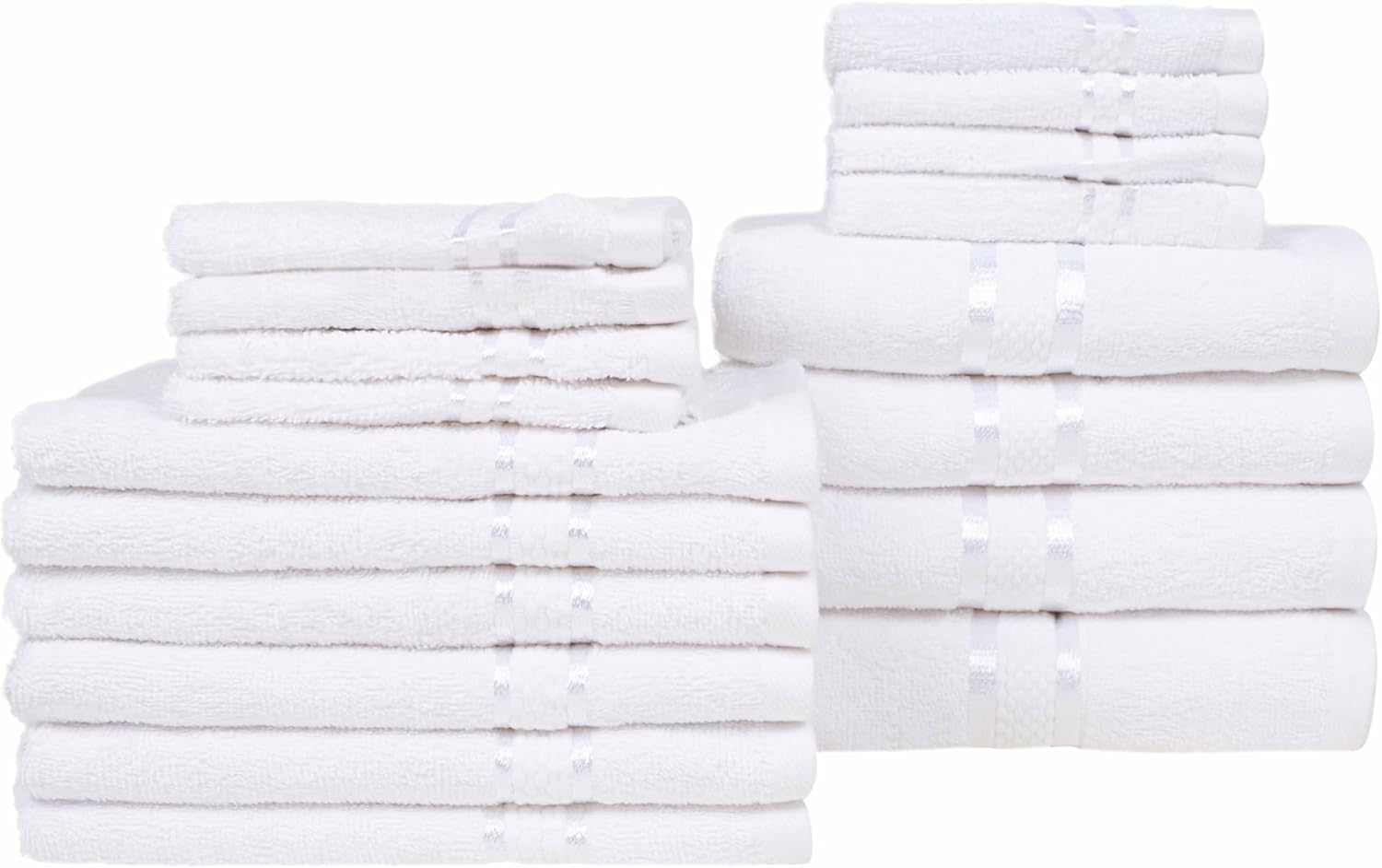 Elegant White 18-Piece Bath Towel Set