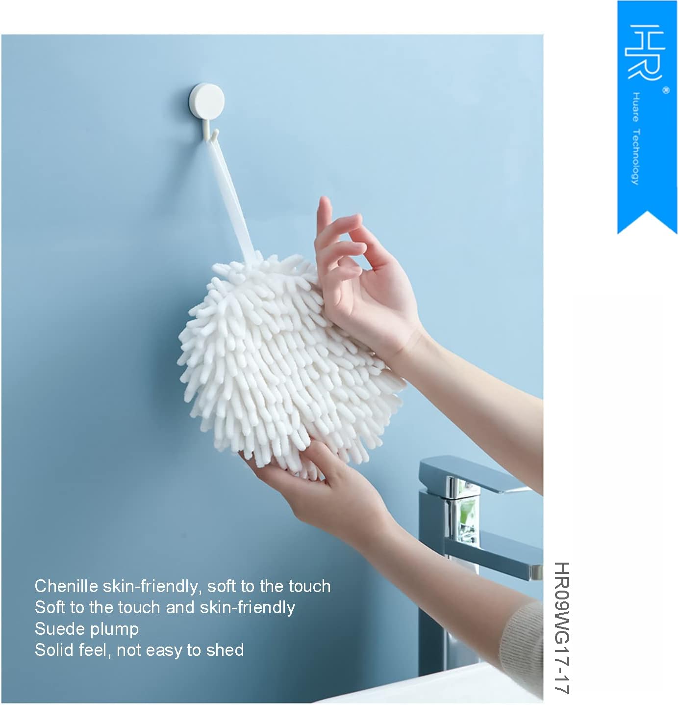 HR Huare Technology Fuzzy Ball Hand Towel 2Pack