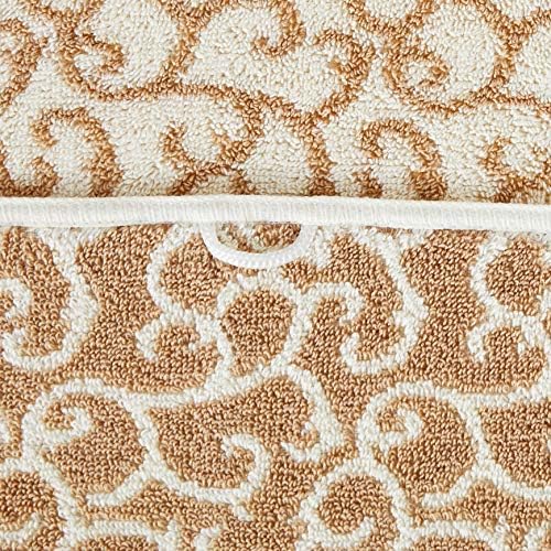 Violet Linen Swirl Pattern Bath Towels