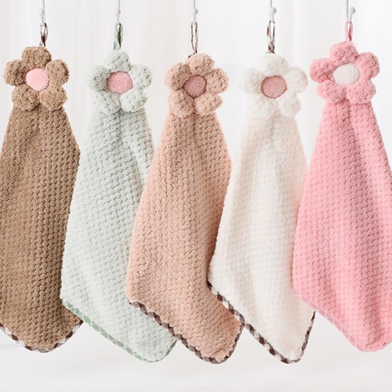 5 Pcs Washable Hand Towels for Bathroom Kitchen