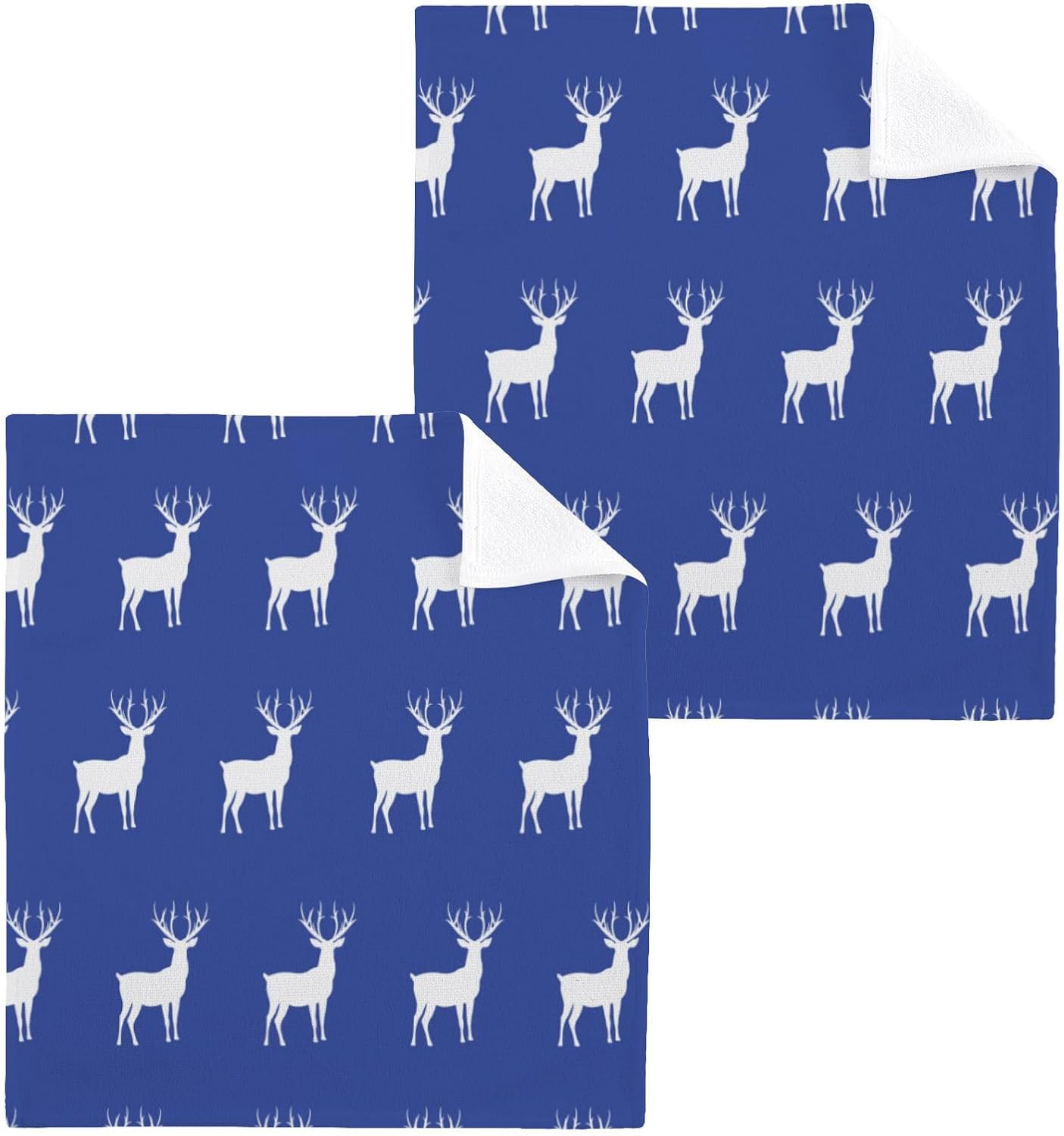Christmas Reindeer Washcloth 2-Pack for Bath Gym Spa and Beyond
