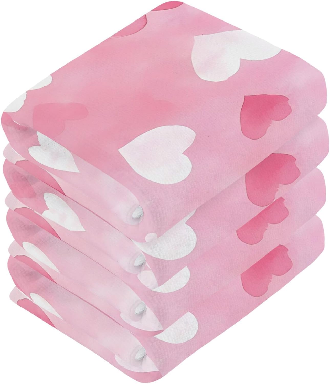 Xigua White Heart Washcloth Set