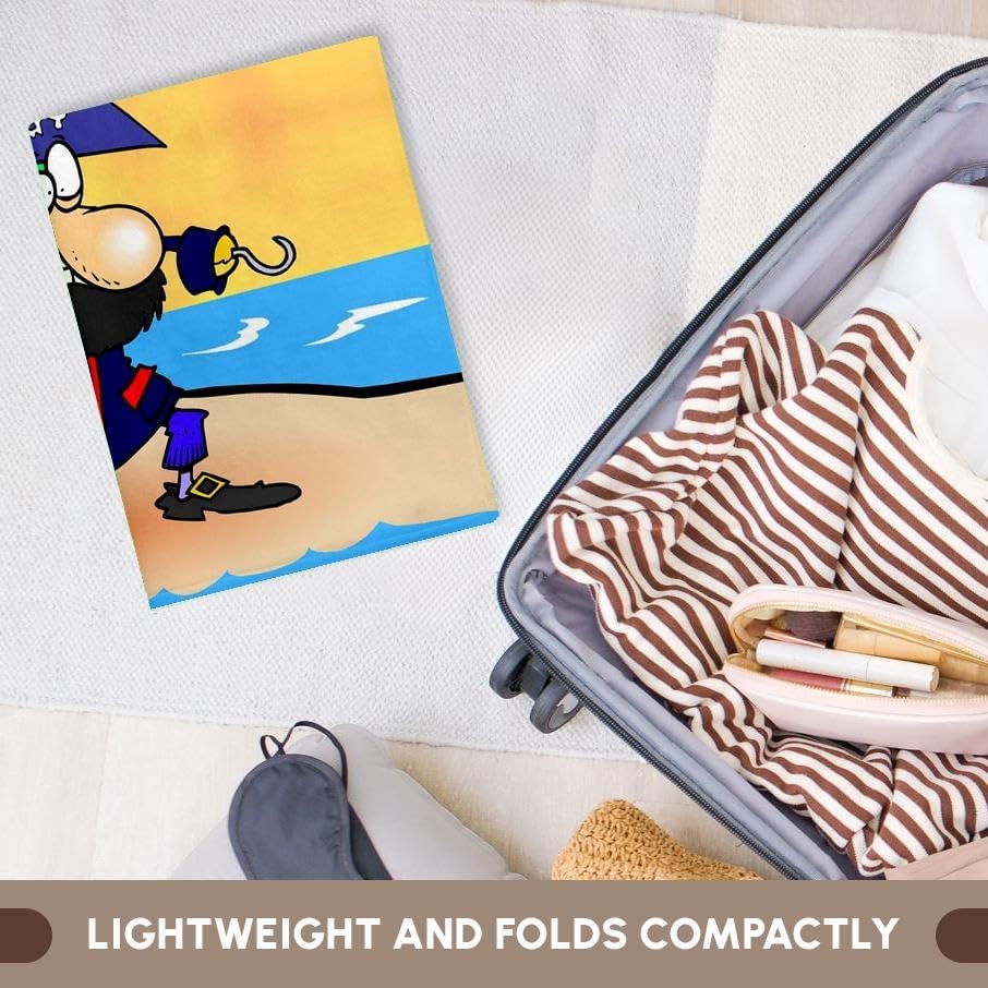 22x30 Bath Towel - Captain Hook Parrot Design - Terry Cotton Towel