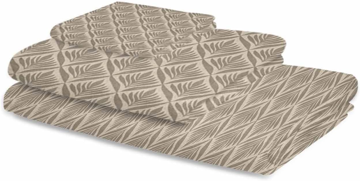 Chees D Zone - Retro Leaves Bath Towel Set Antibacterial Soft Durable