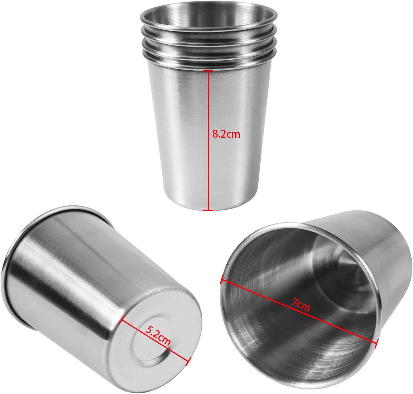 Sturdy Glass Drinking Cups Reusable Stainless Steel Pint Cups for_daily Use