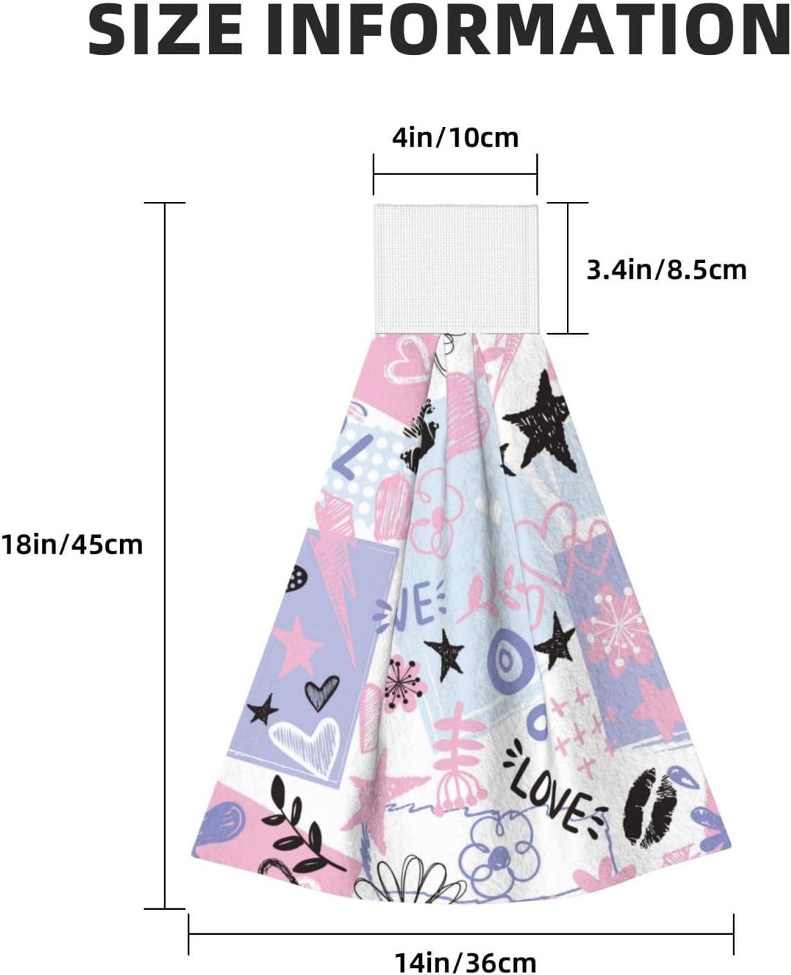 ZZhua Heart Flower Lip Girl Heart Towels for Kitchen Bathroom - Perfect Fit