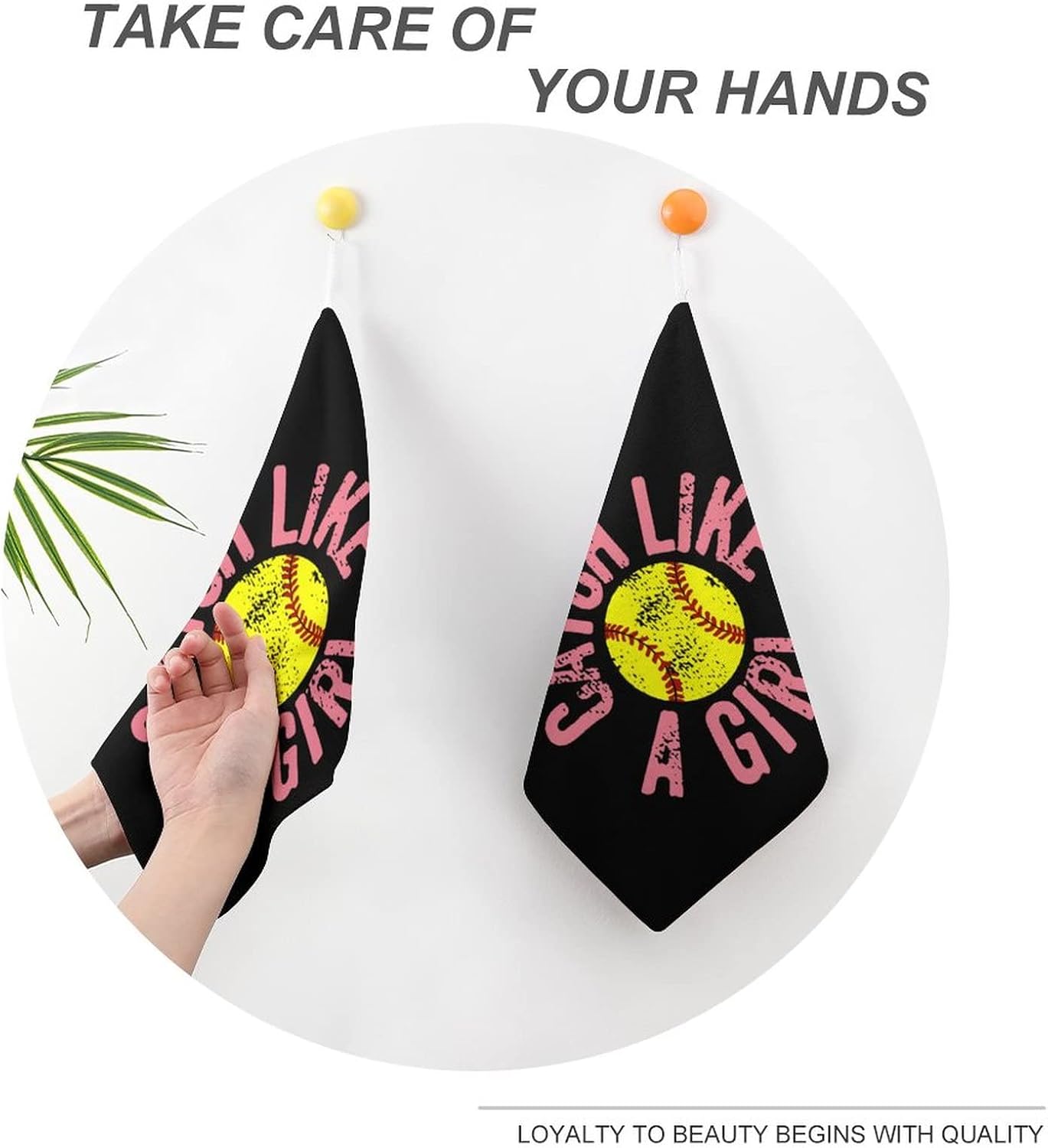 Catch Like A Girl Softball Hanging Towel