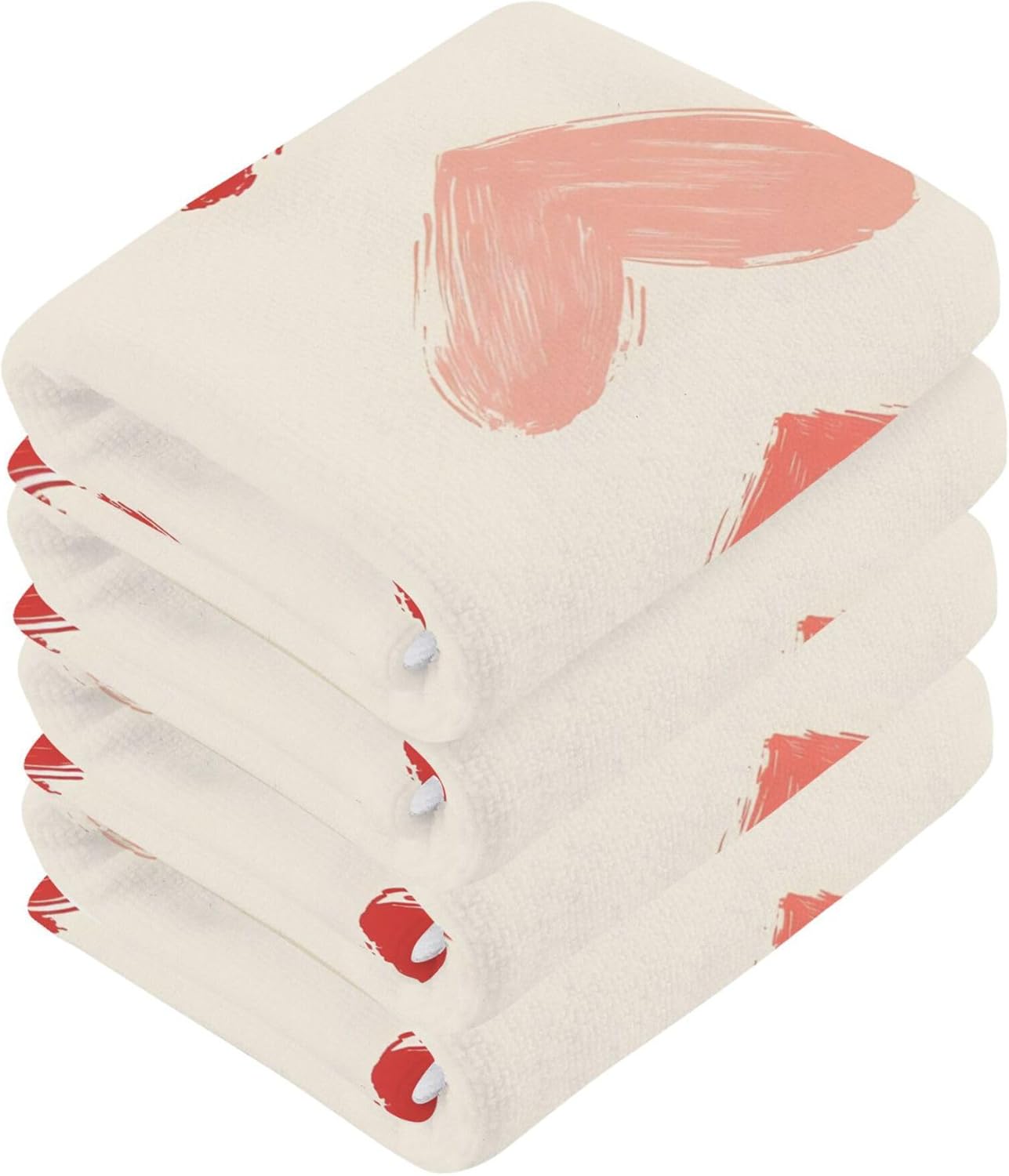 Xigua Red Hearts Fast-Drying Washcloth Set