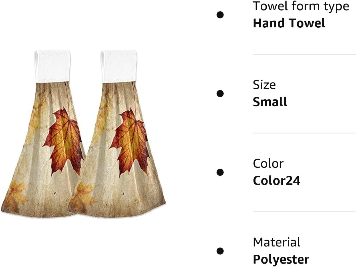 Autumn Leaf Hanging Kitchen Towel with Loop 2 Pack