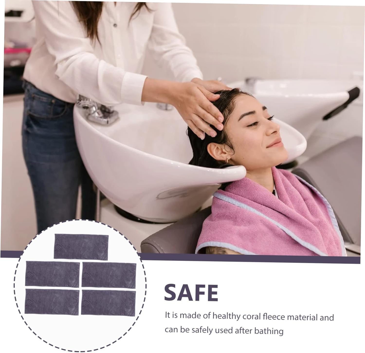 5-Piece Thick Fleece Washcloths for Quick Dry Soft Skin Salon Use