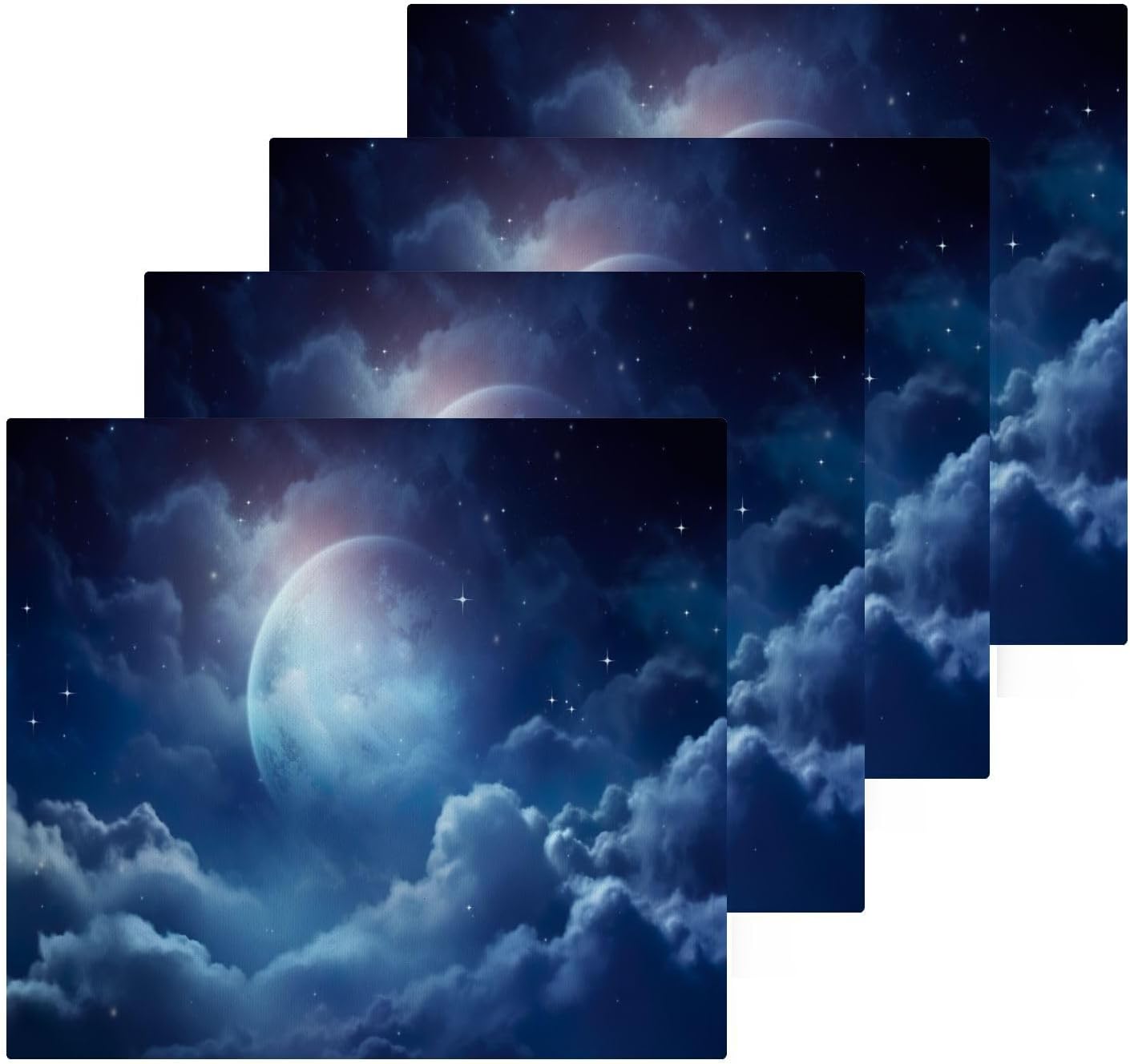 YETTASBIN Moon Cloudscape Washcloths 2 Pack