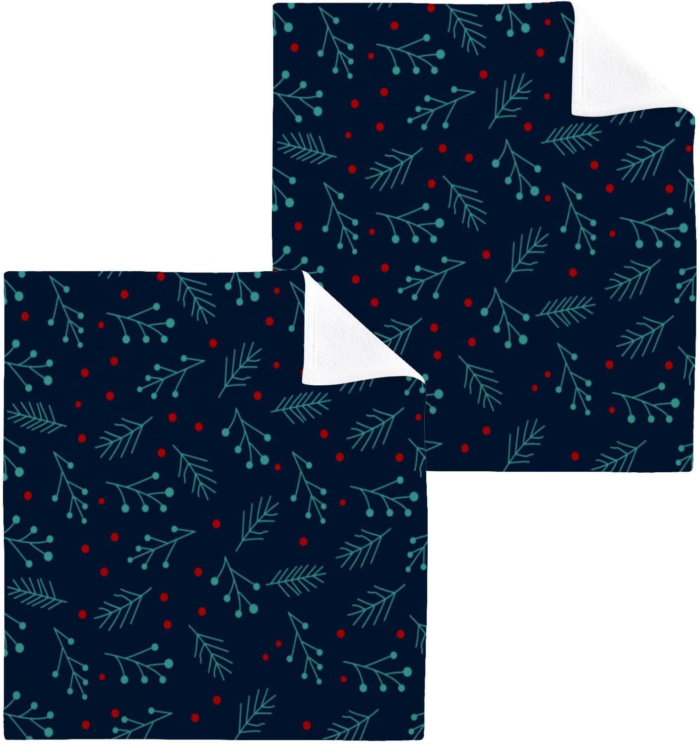 Festival-Worthy Soft Absorbent 12x12 Christmas Washcloth Set
