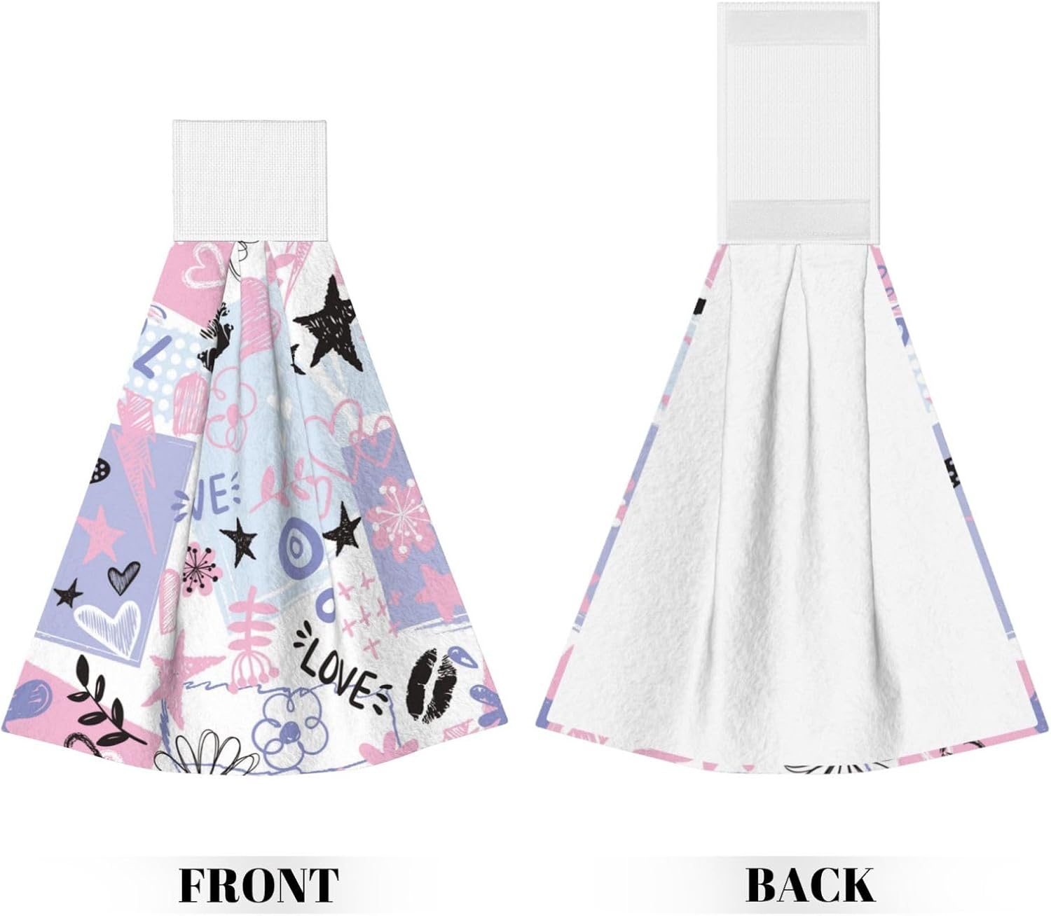 ZZhua Heart Flower Lip Girl Heart Towels for Kitchen Bathroom - Perfect Fit
