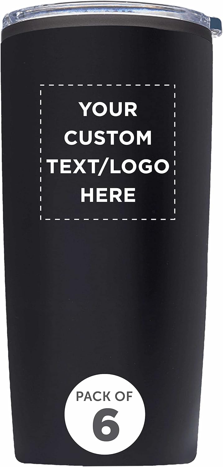 Custom Plastic Tumblers with Lid Insulated Set of 6