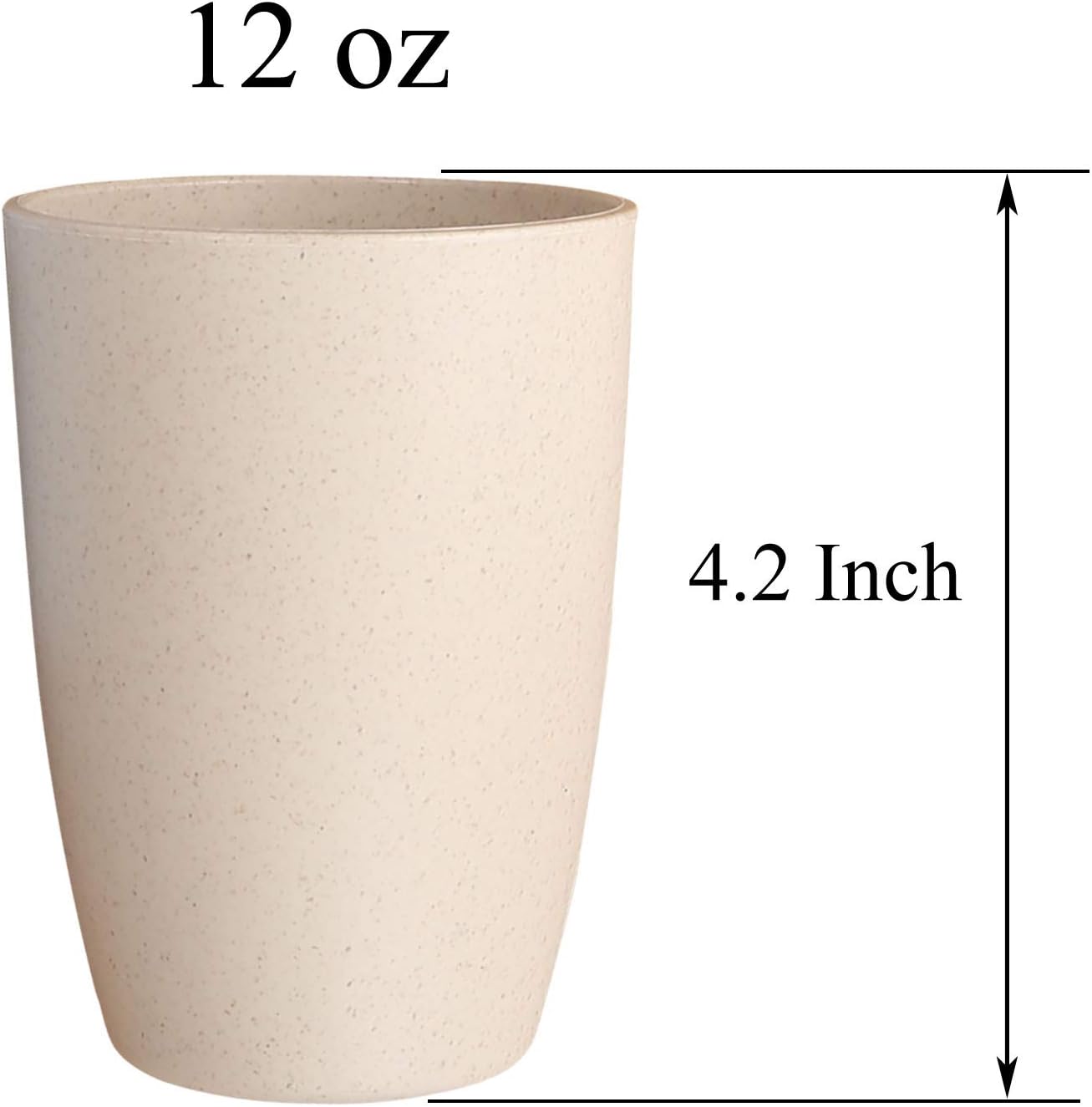 LuckyZone 12-Oz Wheat Straw Reusable Cup Set - Eco-Friendly BPA-Free Unbreakable