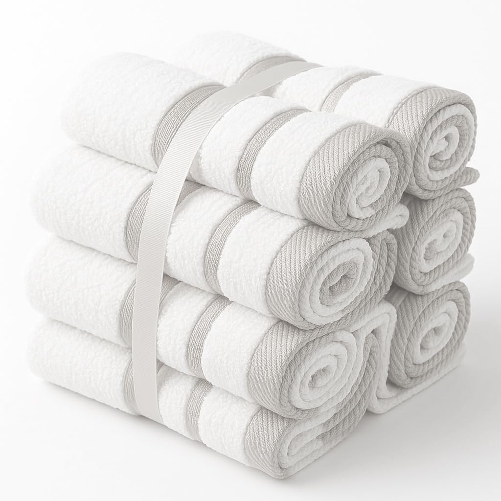 Luxury Soft Washcloths for Body Face Exfoliating Absorbent 12 Pack Grey