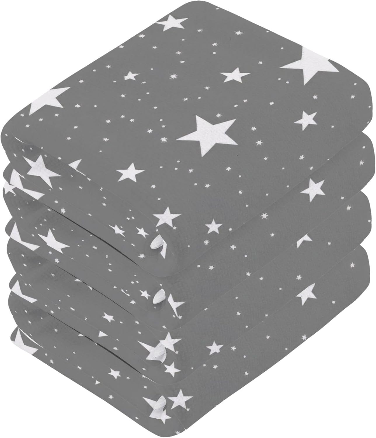 Kigai Stars in Grey 6 Pack Washcloths