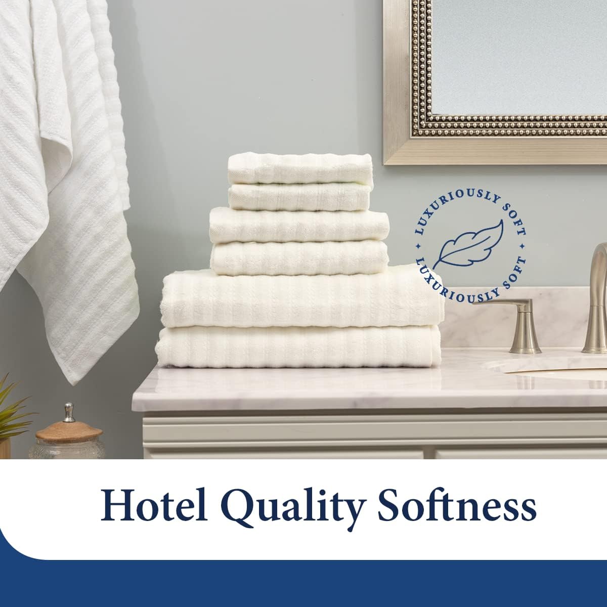 Luxurious Bamboo-Cotton Washcloths Set Soft Quick-Drying