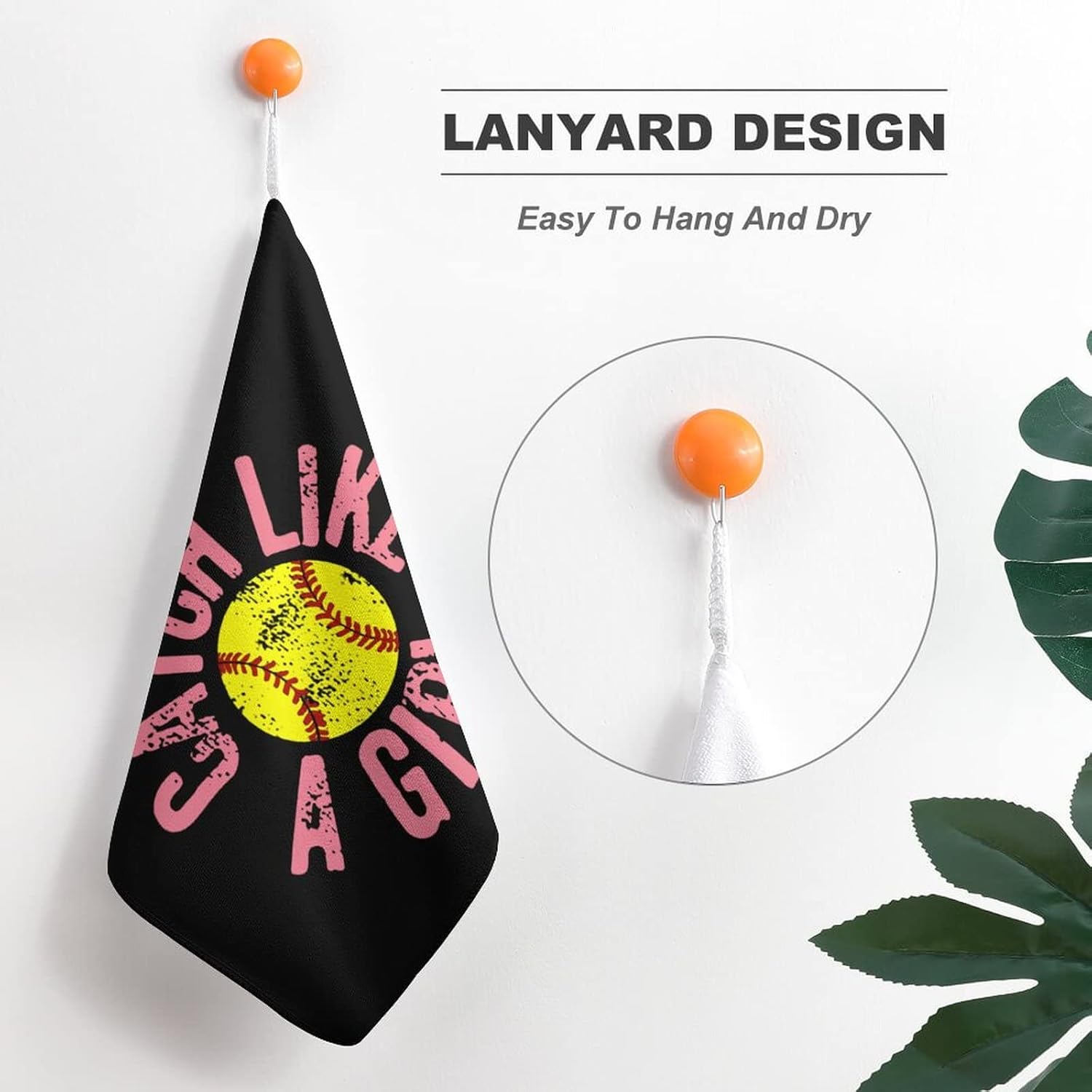 Catch Like A Girl Softball Hanging Towel