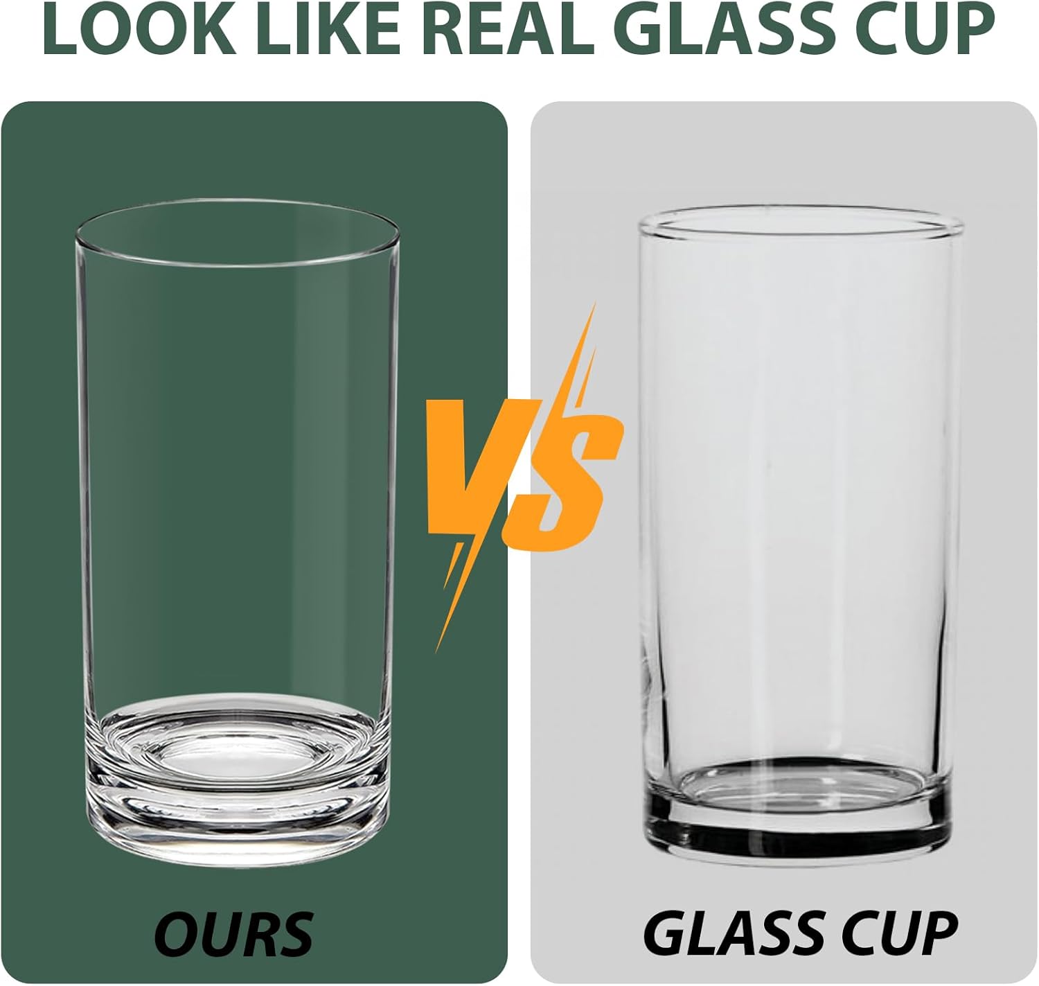 12-Piece 17 Oz Clear Plastic Tumblers Set