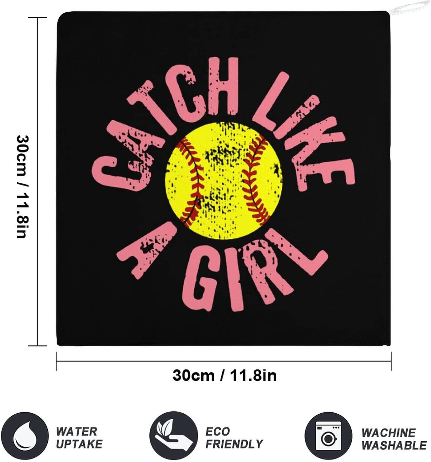 Catch Like A Girl Softball Hanging Towel