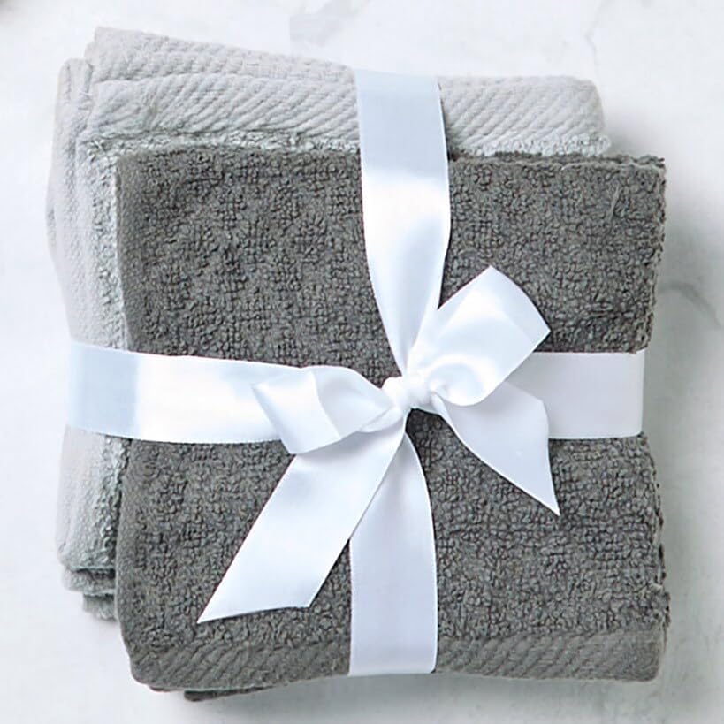 Gray Cotton Washcloth Set