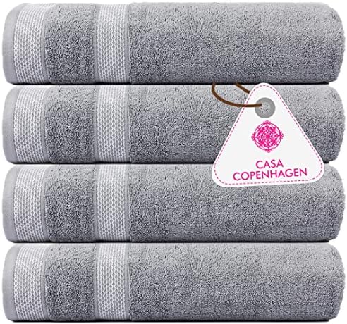CASA COPENHAGEN 4-Piece Solitaire Bath Towel Set
