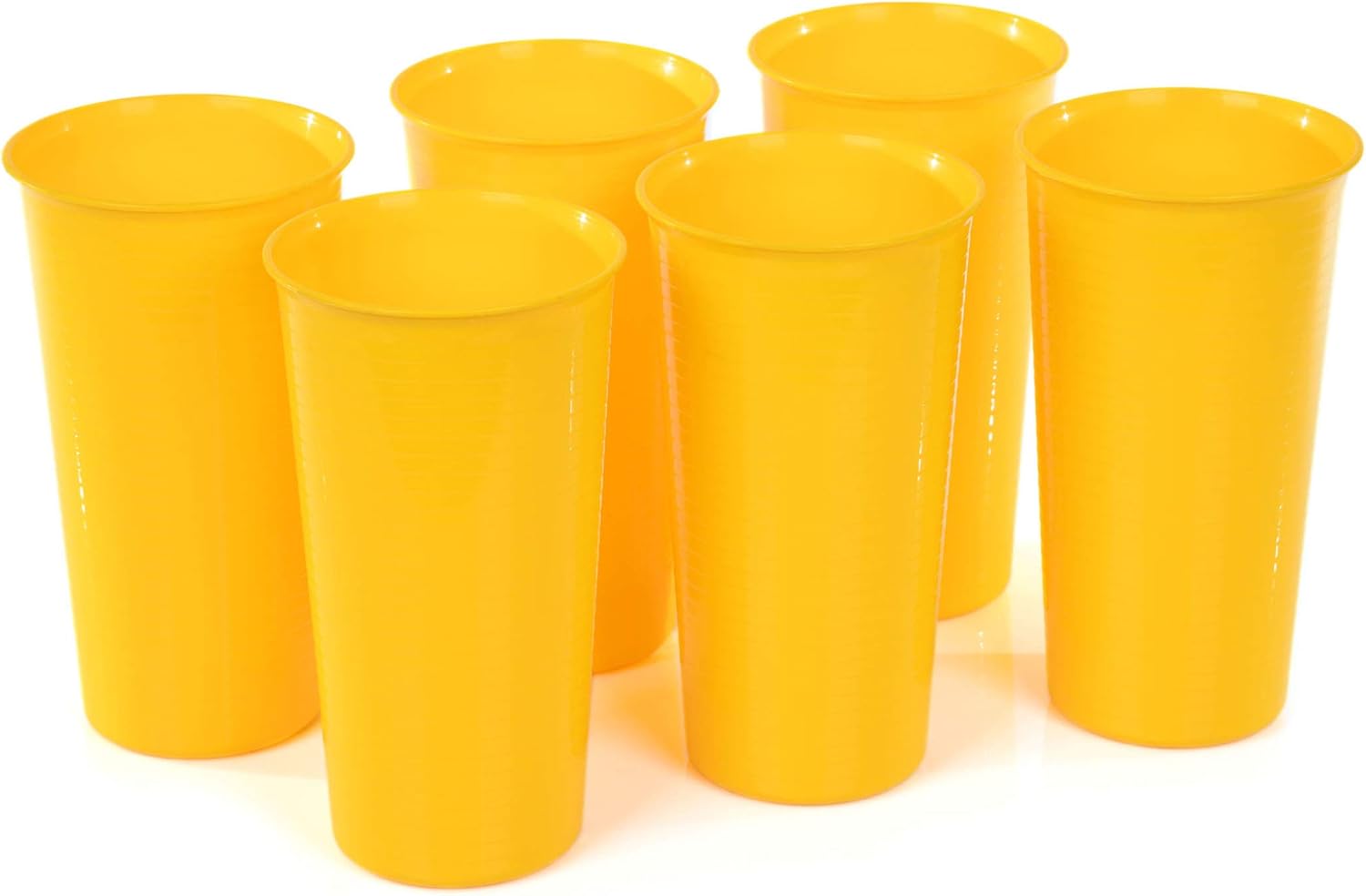 Mintra Home Reusable Plastic Cups 28 Ounce Tumbler - Yellow - Pack of 6
