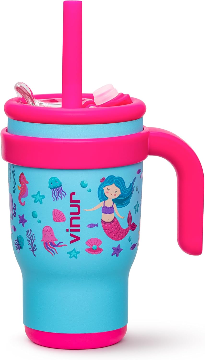 Kids Travel Stainless Steel Tumbler with Straw