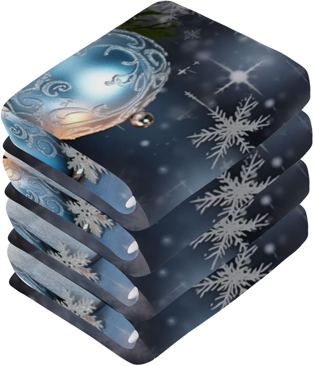 Christmas Candle Washcloths 2 Pack Soft Reusable Face Towels