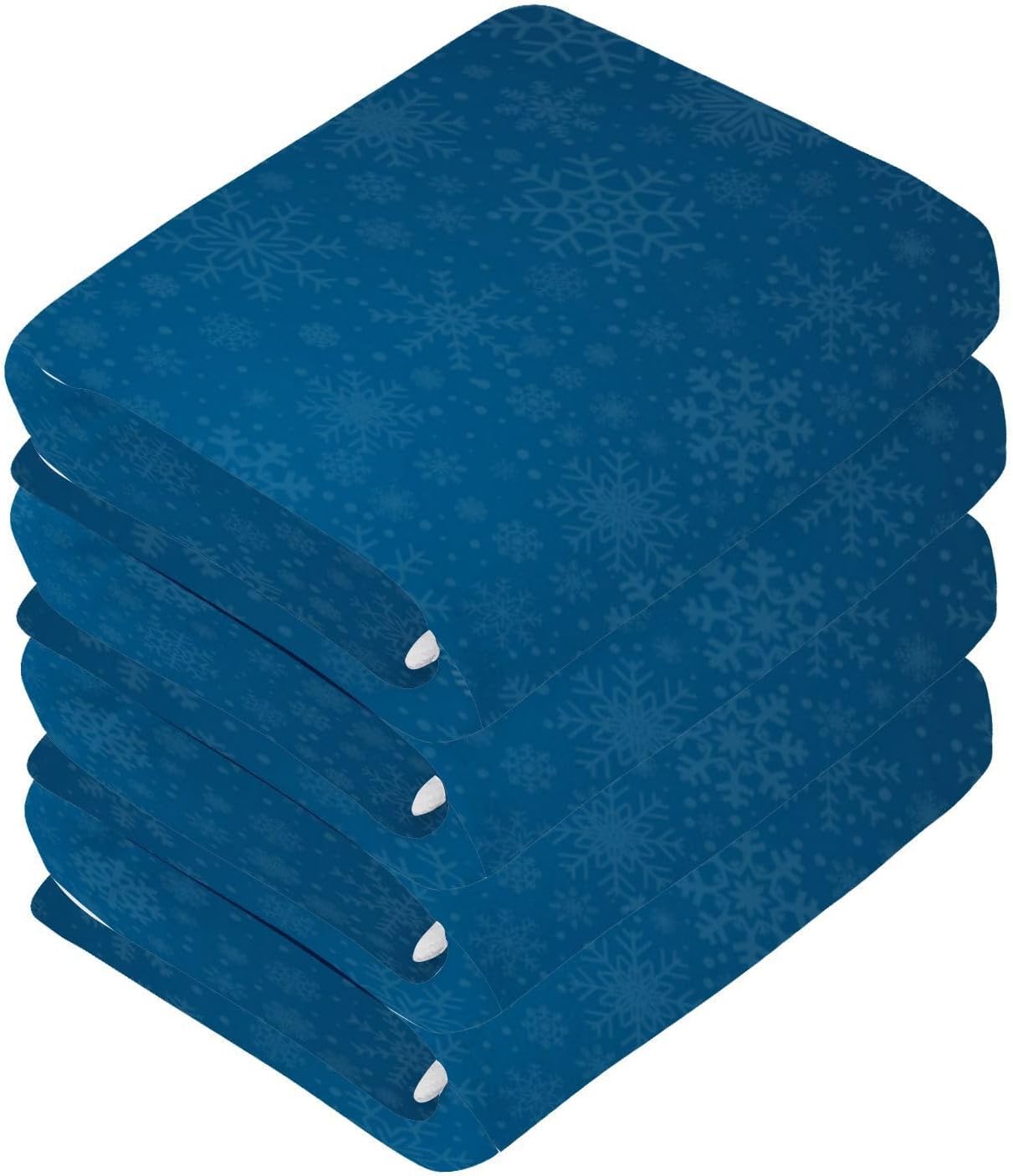 YetTasar Blue Snowflake Washcloths Soft Reusable