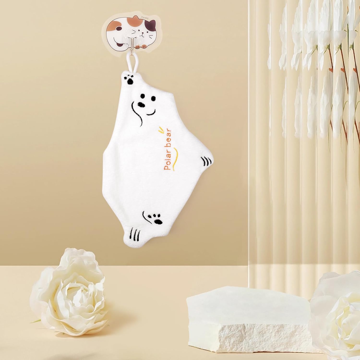 3-Pack Polar Bear Hand Towels for Kids