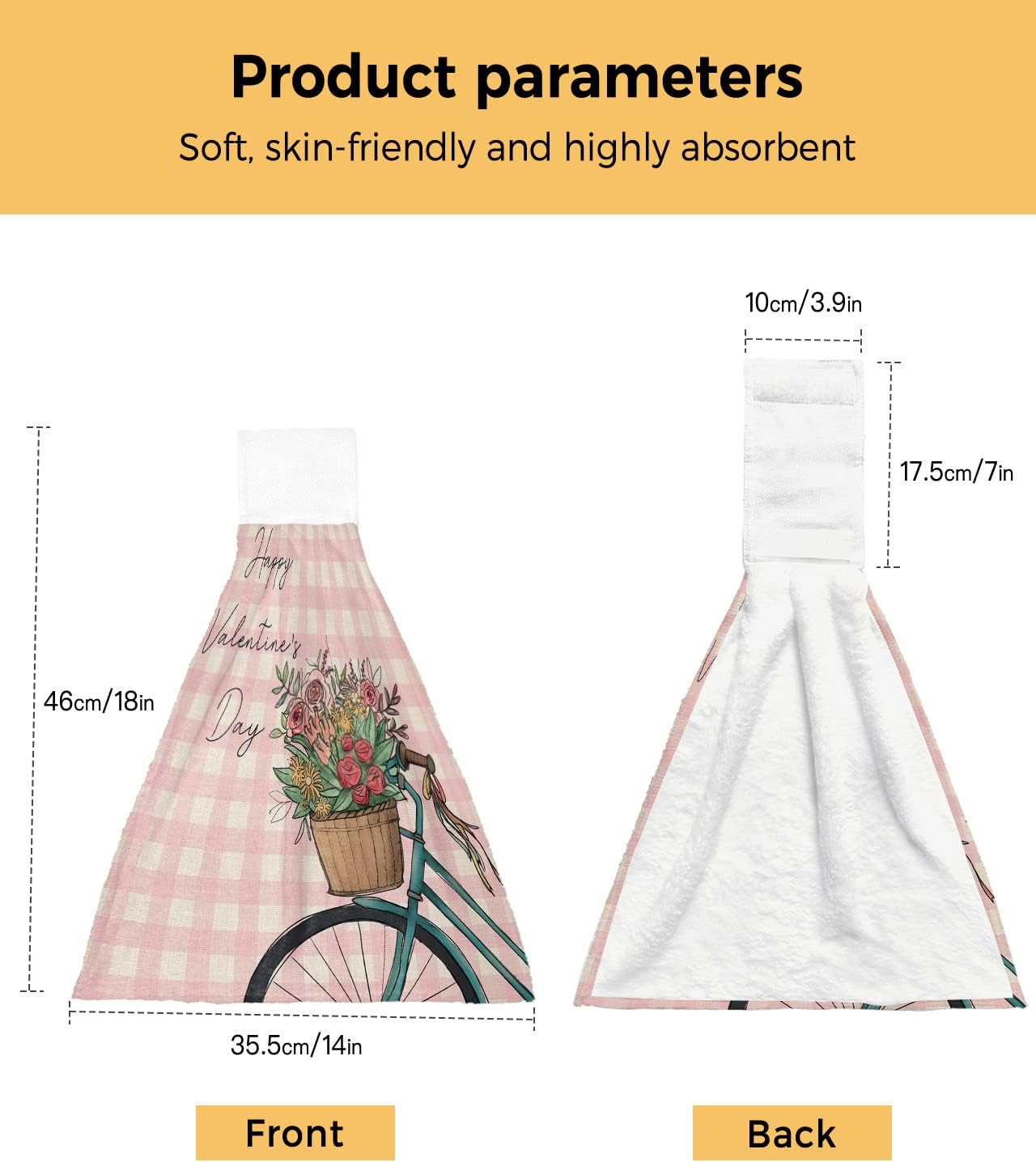 Hand Tie Towel Set Rose Pink Gingham