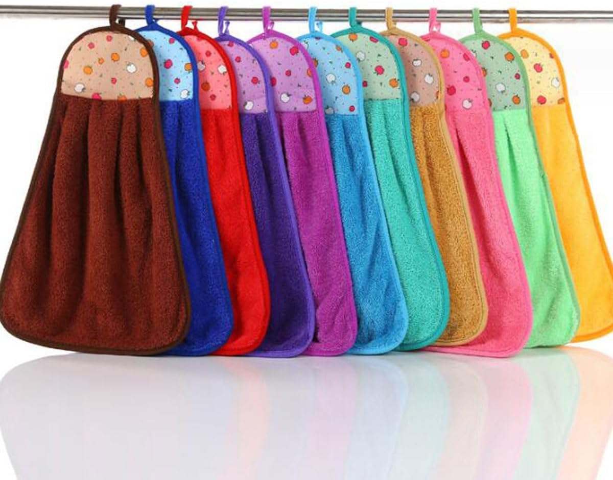 6 Pcs Cute Fruit Design Hand Towels for Kids with Hanging Loop