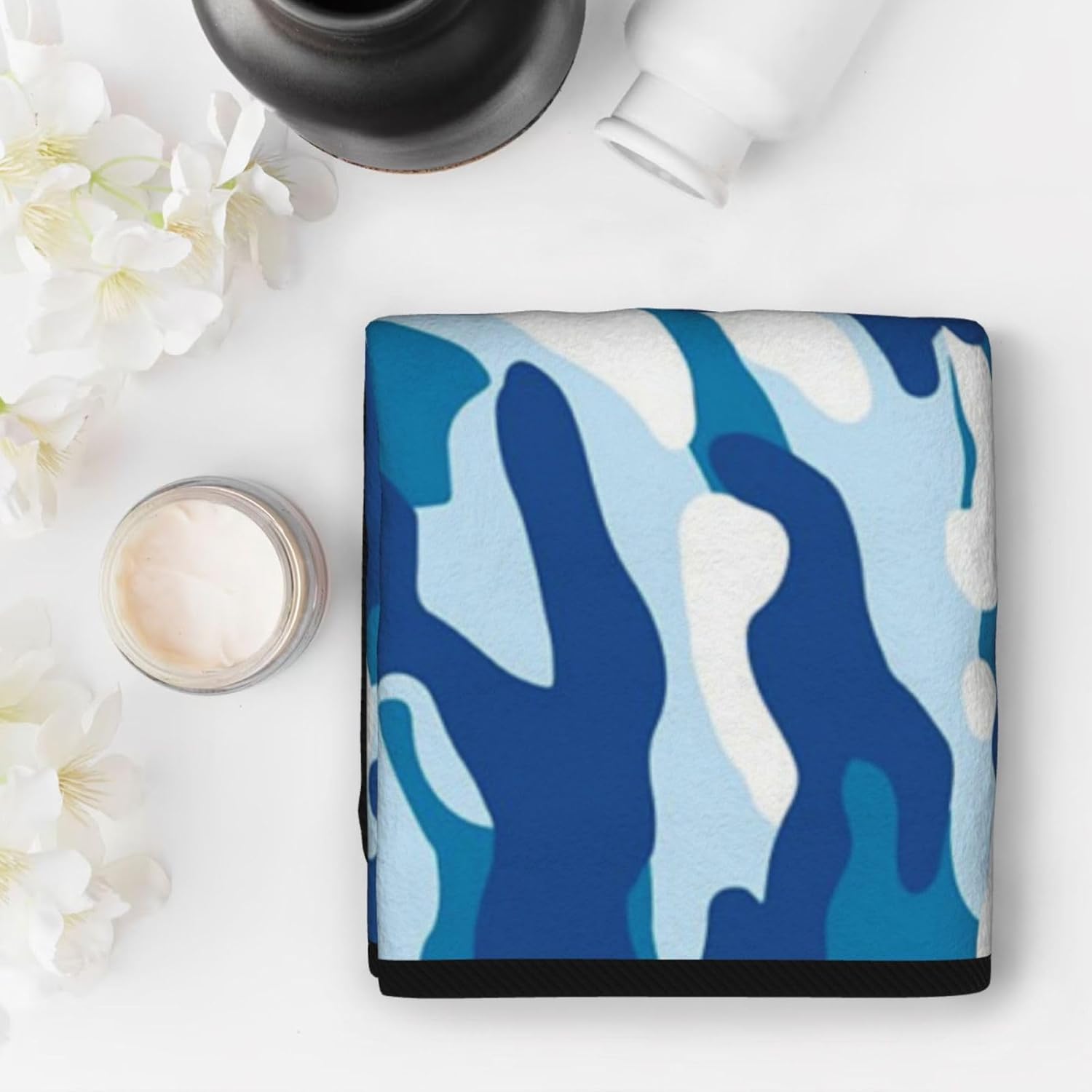 Sky Blue Camouflage Washcloth 16x28 Inch Soft Towel for Bath Kitchen