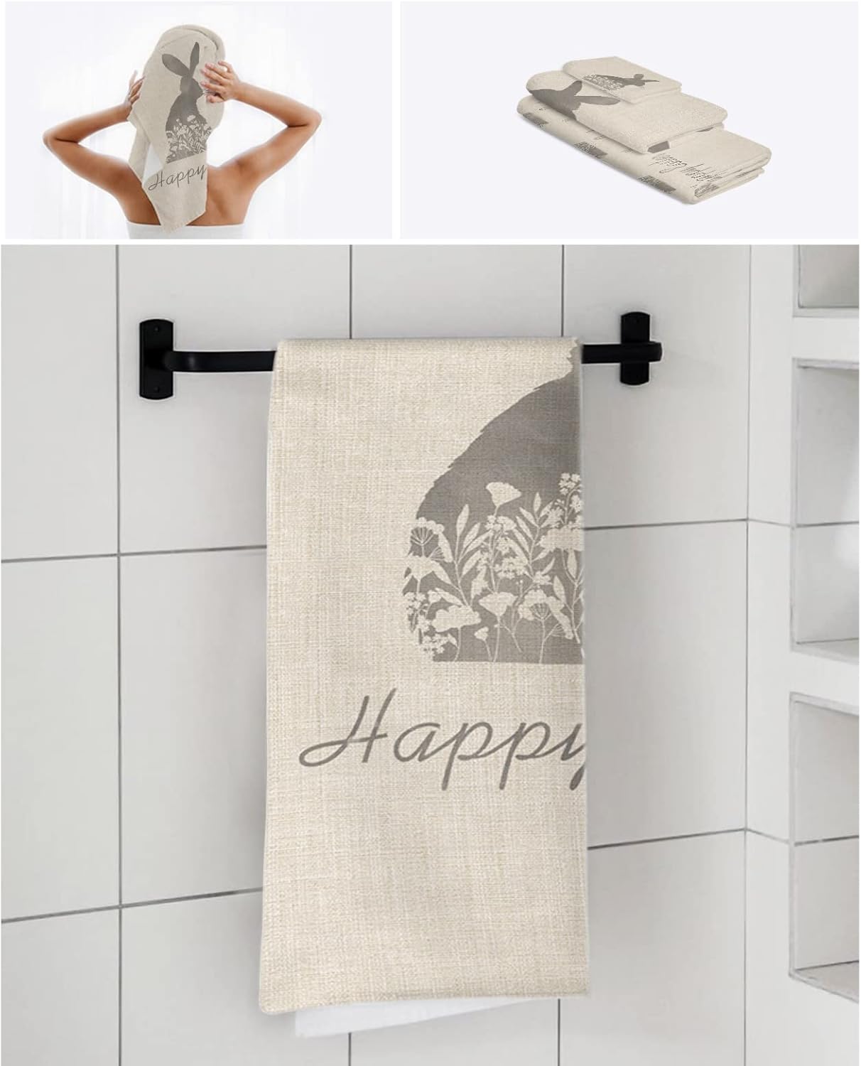 Delight your bathroom with our bunny towel set