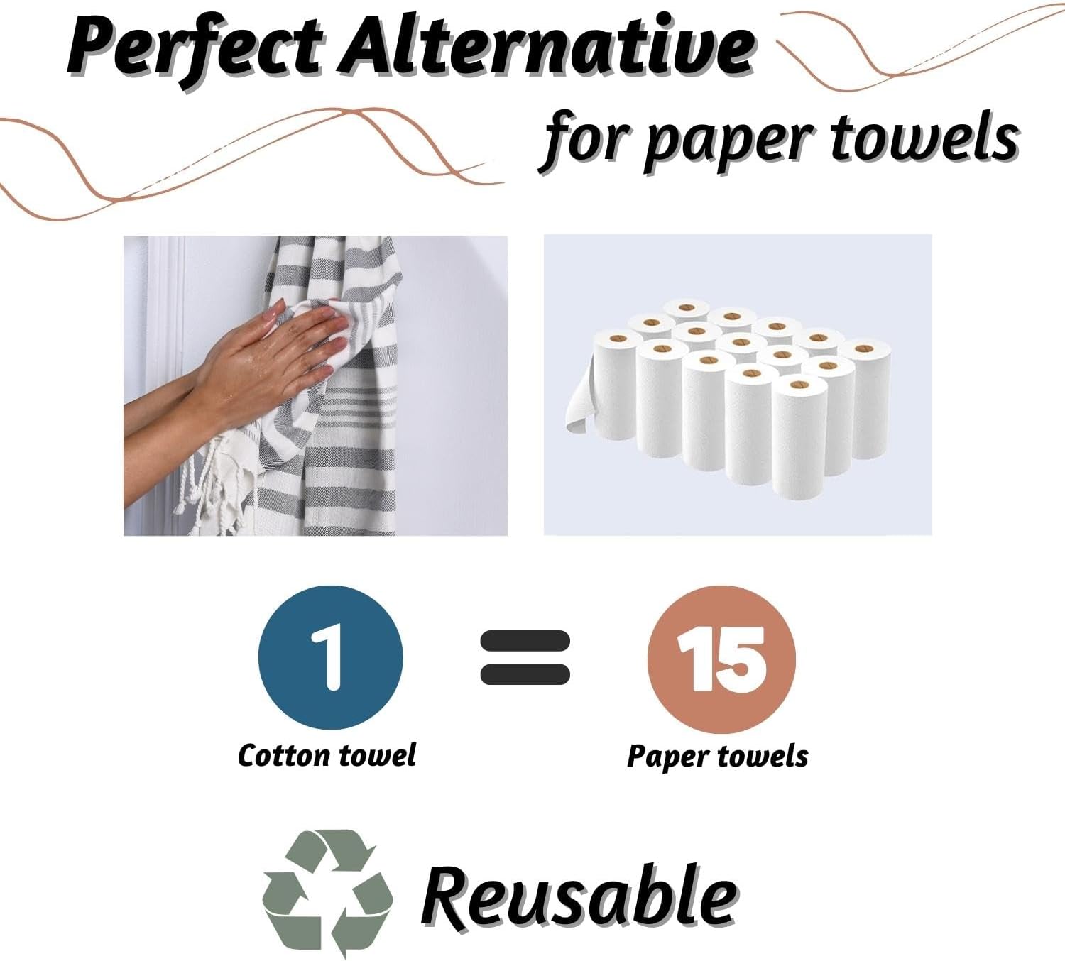 Folkulture Gray Hand Towels Set of 2 with Tassel