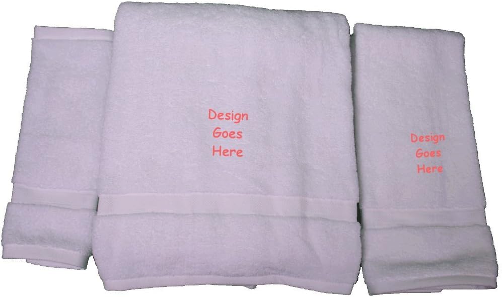 Big Black Horse bath towel set with embroidered Walleye fish