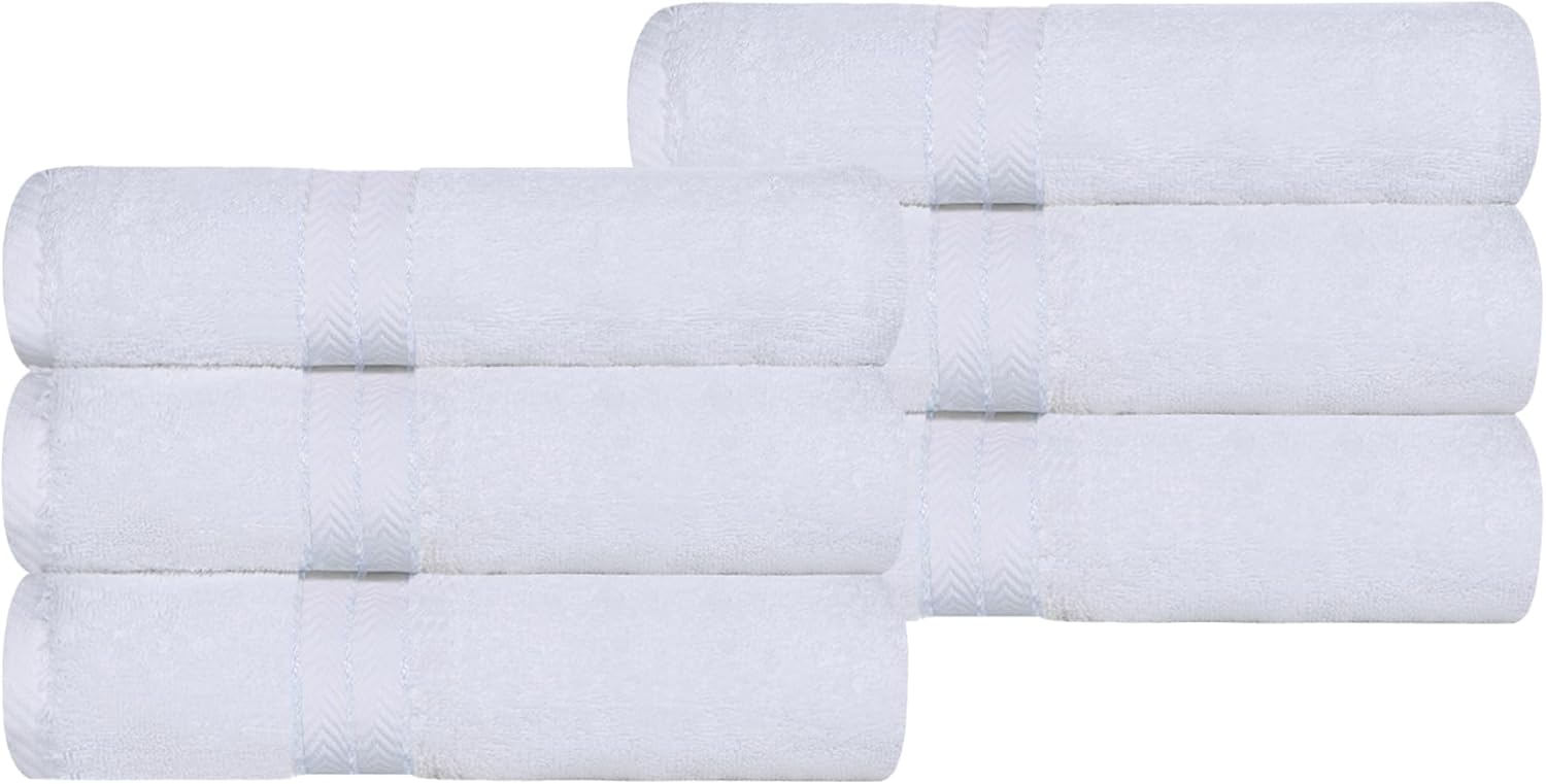 6-Piece Soft Turkish Cotton Bath Towels for Home Kitchen