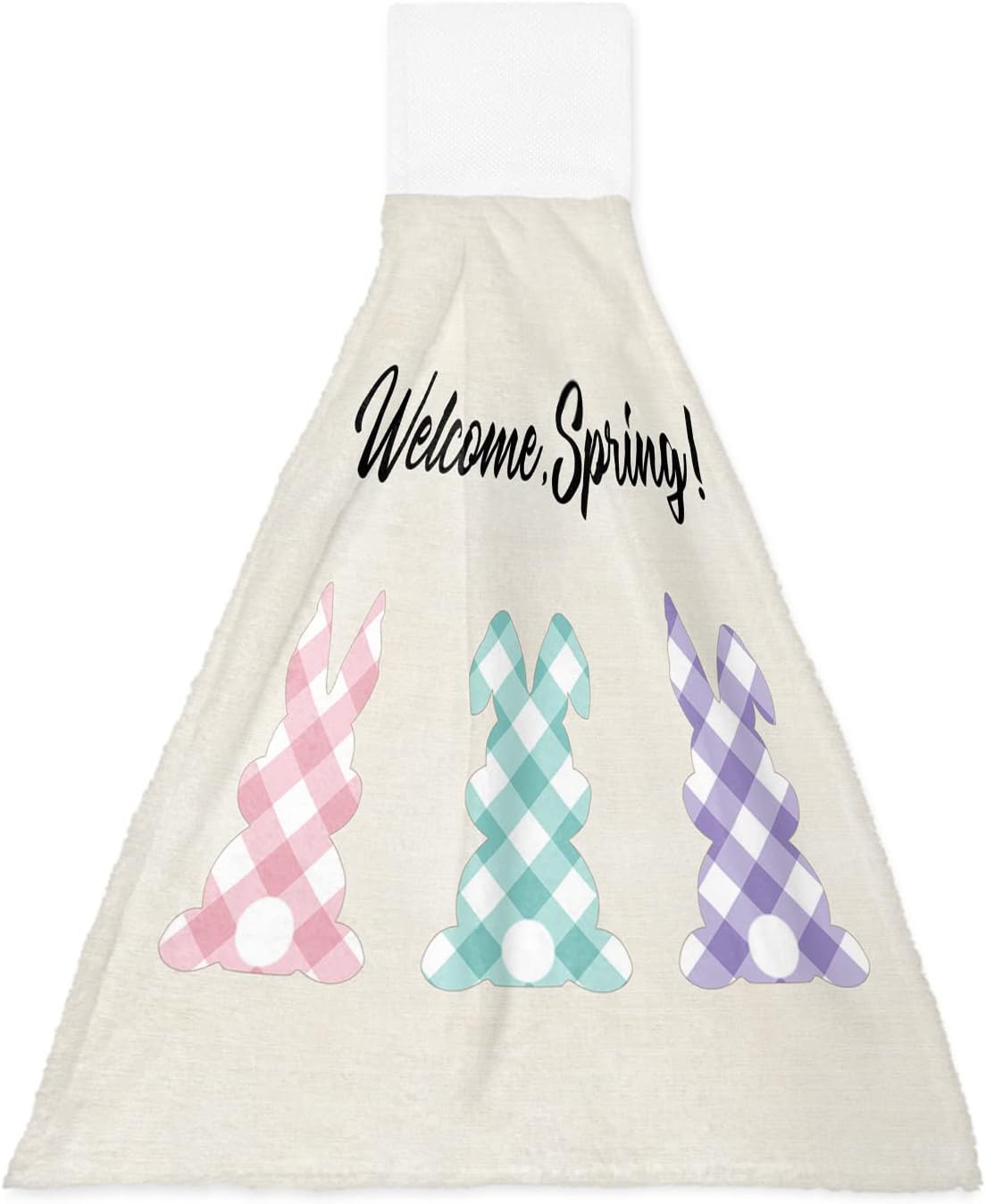 Easter Welcoming Spring Bunny Hanging Kitchen Bathroom Towels Set of 1