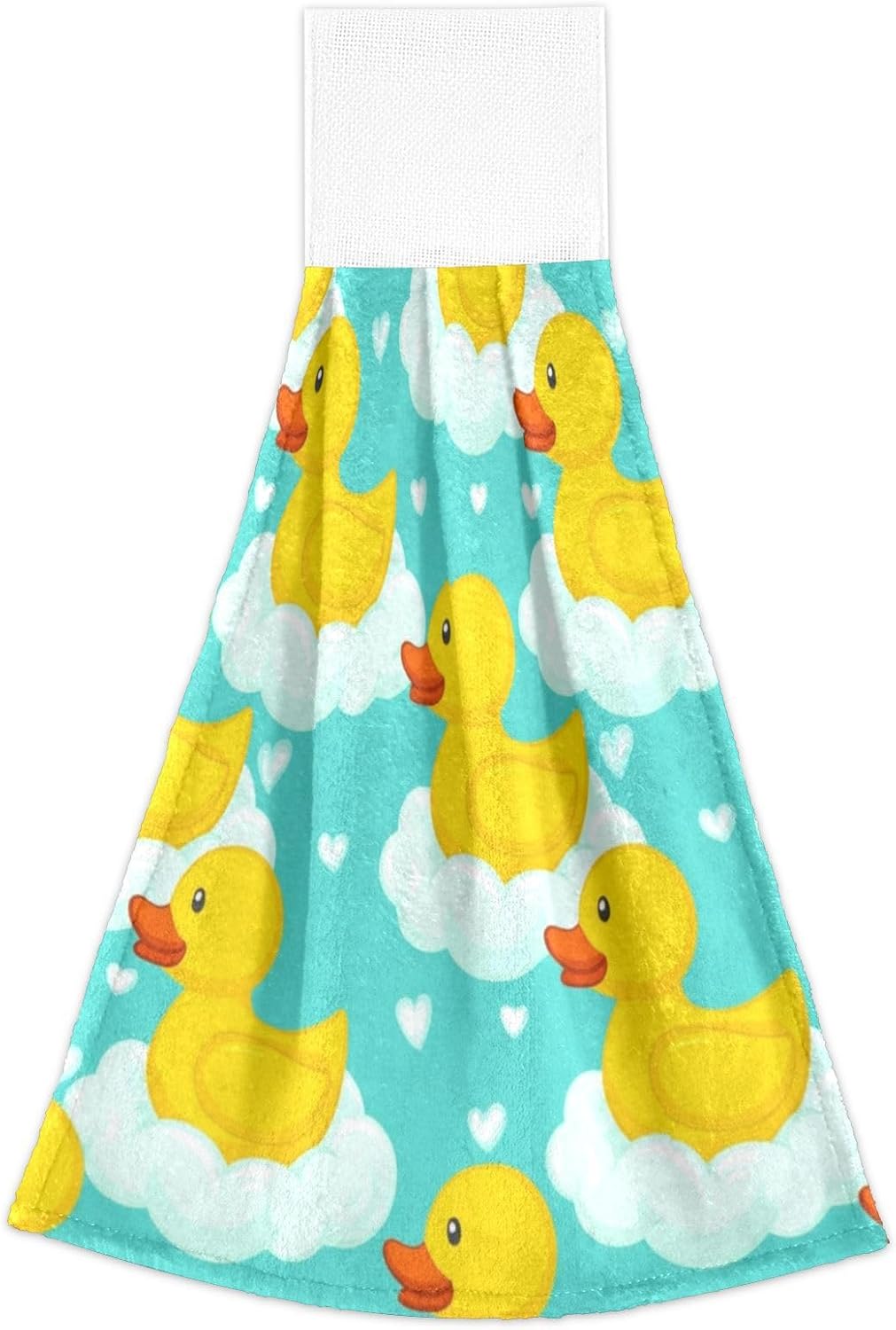 Cute Yellow Ducks Hand Towel Set of 2 with Hanging Loop