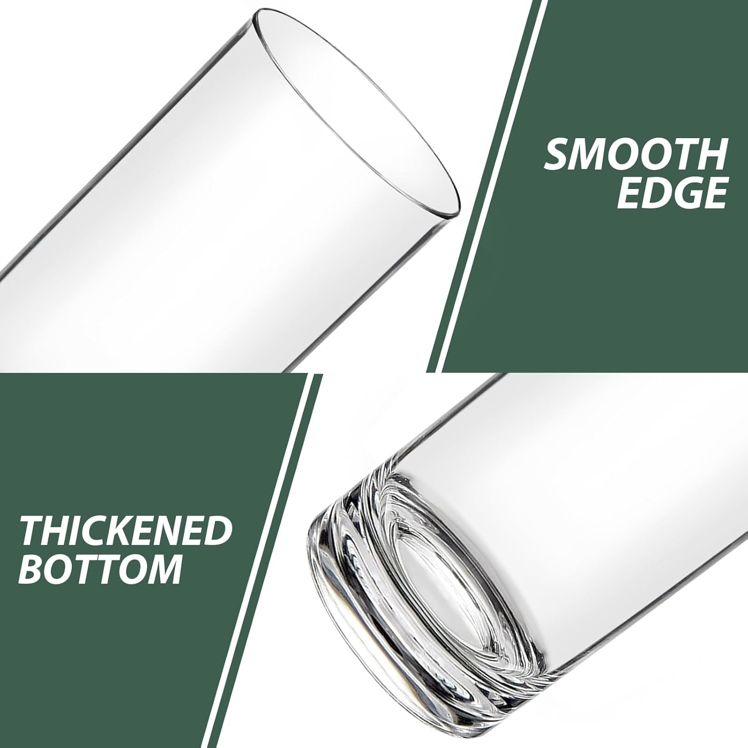 12-Piece 17 Oz Clear Plastic Tumblers Set