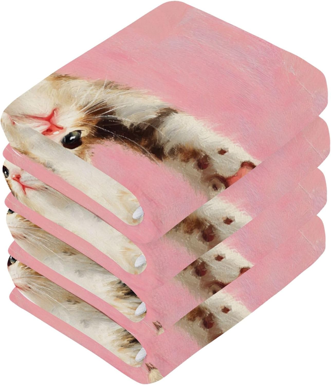 Xigua Kitten Washcloths Set of 2 12x12 Inch 1