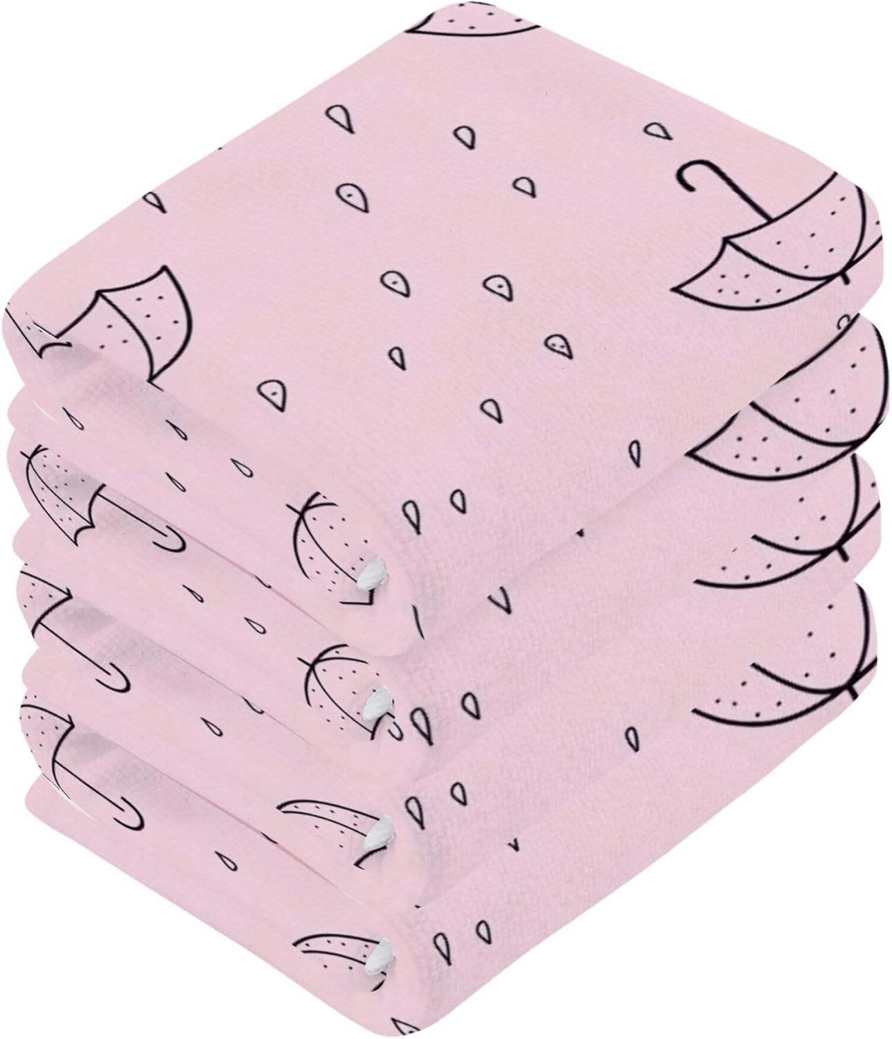 Xigua Cute Rain Umbrella Washcloth Set - 12x12 Multi-Purpose Towels