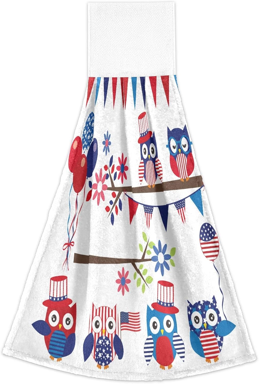 Stylish 4th of July Owl Kitchen Towels