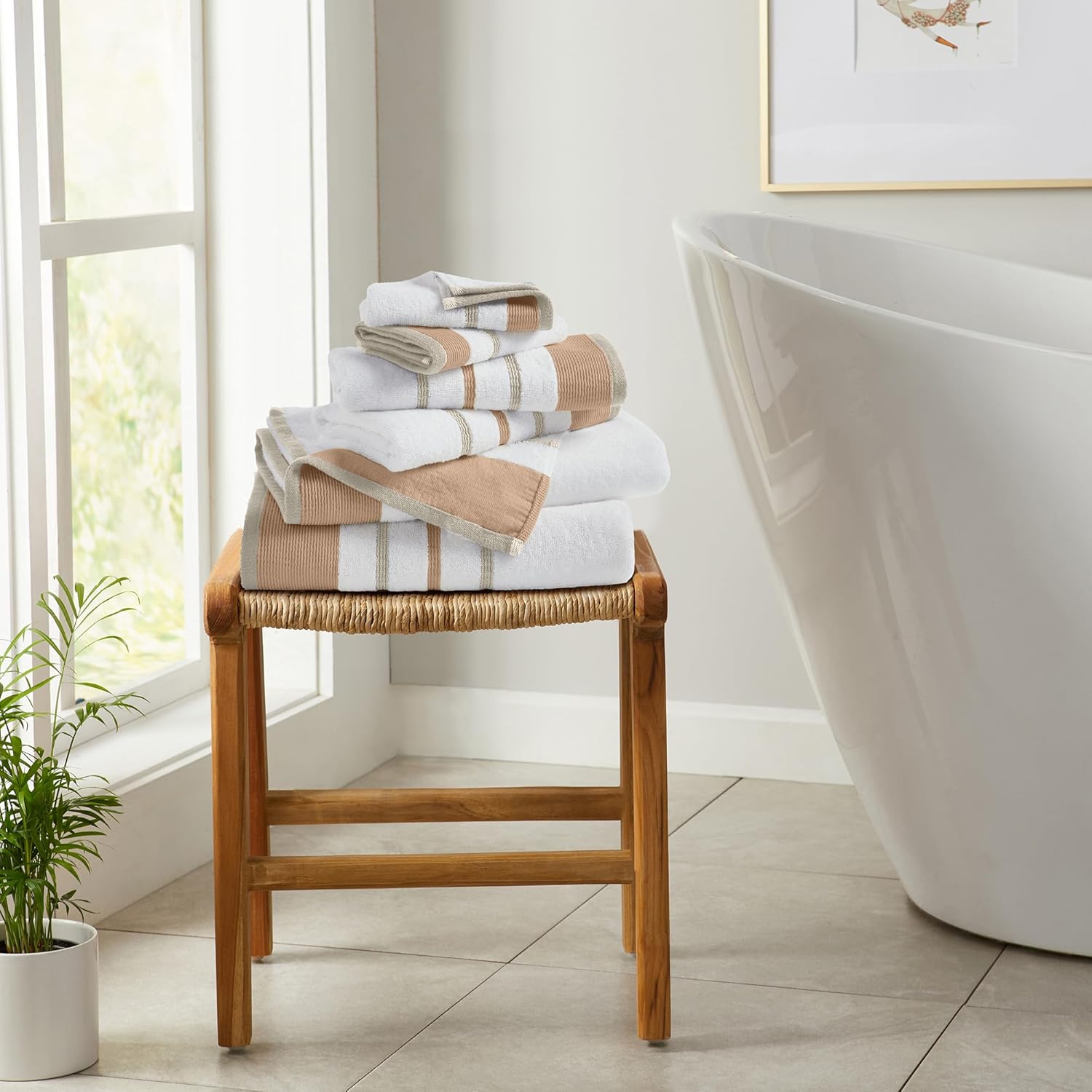 Great Bay Home Luxurious Bath Towel Set ClayTaupe