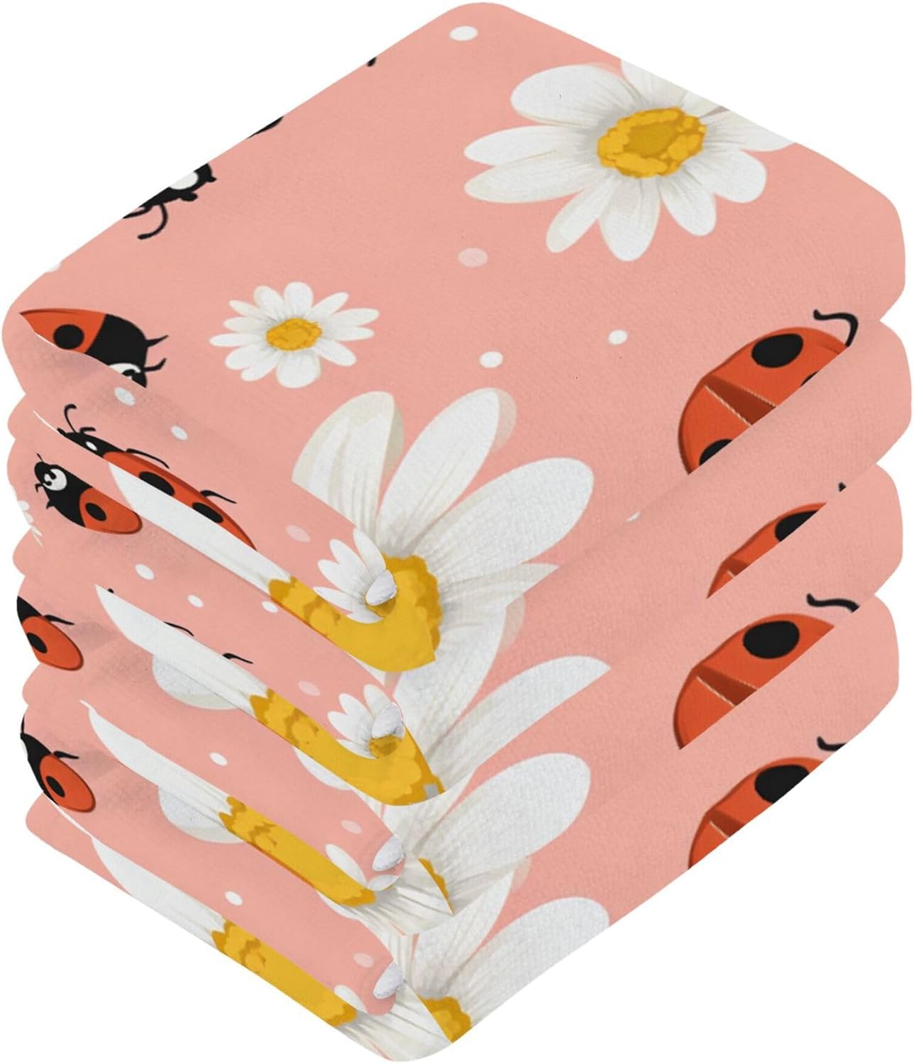 Cute Ladybugs Washcloth Set - 2-12 12x12
